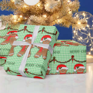 Papier Cadeau Pain d'épices de Noël Hommes grands pour enfants