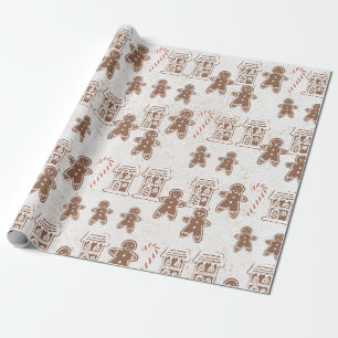 Papier Cadeau Pain d'épices Homme Cookie Hommes Maison Noël
