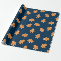 Pain d'épices homme Xmas papier d'emballage bleu
