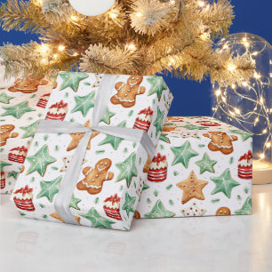 Papier Cadeau Pain d'épices Hommes Cutout Cookies Noël moderne