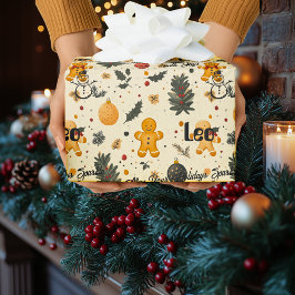Papier Cadeau Pain d'épices personnalisé Hommes et ornements Enf