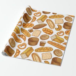Papier Cadeau Pain et pâtisserie boulangerie, boulangerie
