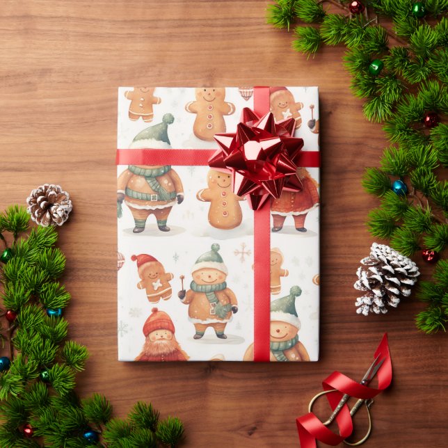 Papier Cadeau Pains d'épices de Noël Hommes (Cadeau de vacances)