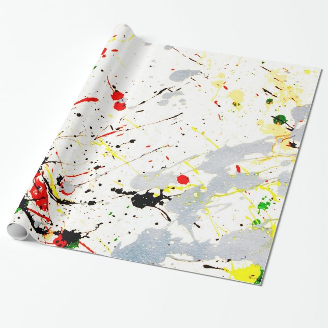 Papier Cadeau Paint Splatter (Déroulé)