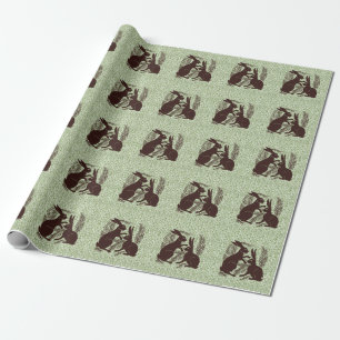 Papier Cadeau Paire Art nouveau de lapins De Morgan et Morris