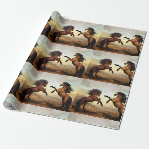 Papier Cadeau paire de chevaux sauvages