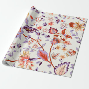 Papier Cadeau Paisley classique et motif de dentelle fine, Pat p