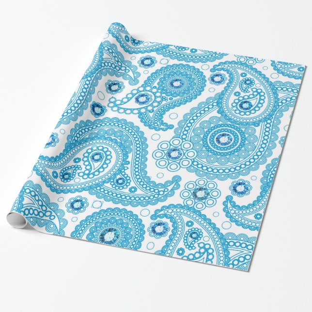 Papier Cadeau Paisley Et Diamants (Déroulé)