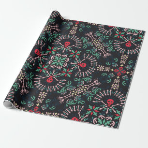 Papier Cadeau Paisley ornementale, crânes et os Bandana Imprimer