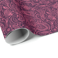 Paisley rose Floral sur Arrière - plan pourpre