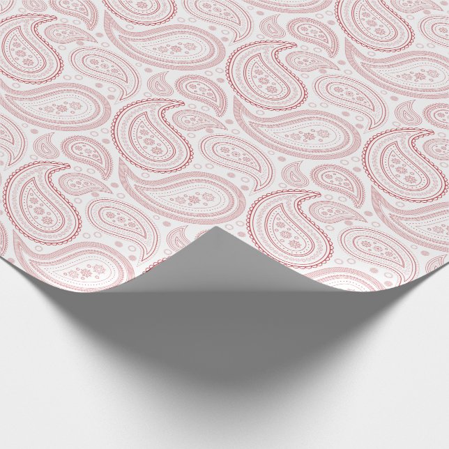 Papier Cadeau Paisley rouge foncé sur le papier d'emballage (Coin)