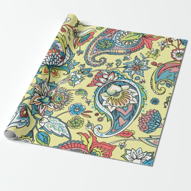 Papier Cadeau Paisley seamless pattern based on the traditional  (Déroulé)