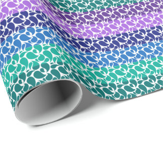 Papier Cadeau Paisley Stripes in Modern Purple Blue Green White