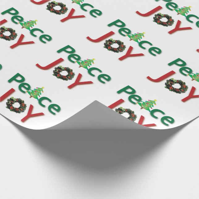 Papier Cadeau Paix et joie Noël Motif papier enveloppement (Coin)