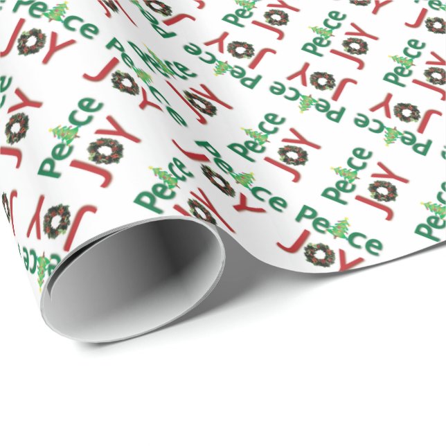Papier Cadeau Paix et Joie Texte Enveloppe Cadeau (Coin rond)