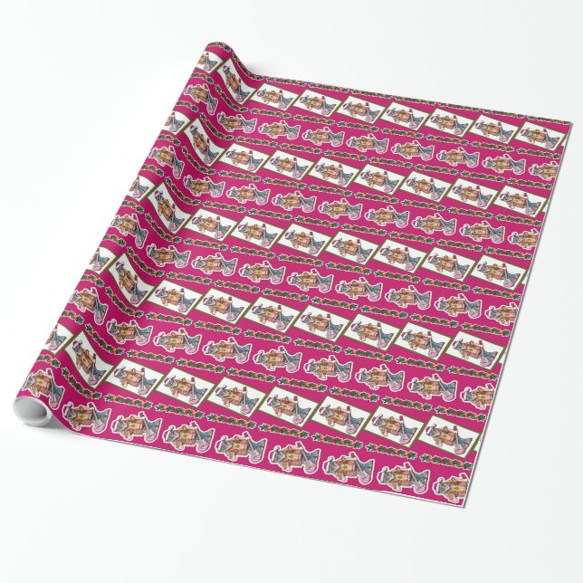 Papier Cadeau Paix hippie de Père Noël (Déroulé)