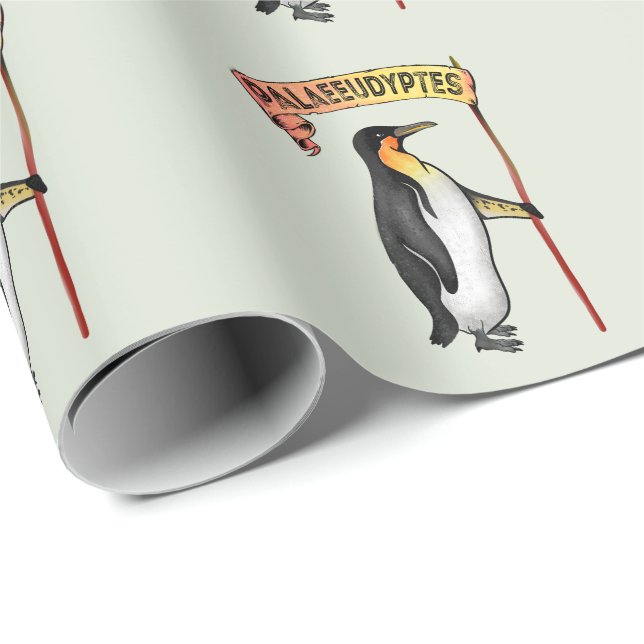 Papier Cadeau Palaeeudyptes Pingouin disparu (Coin rond)