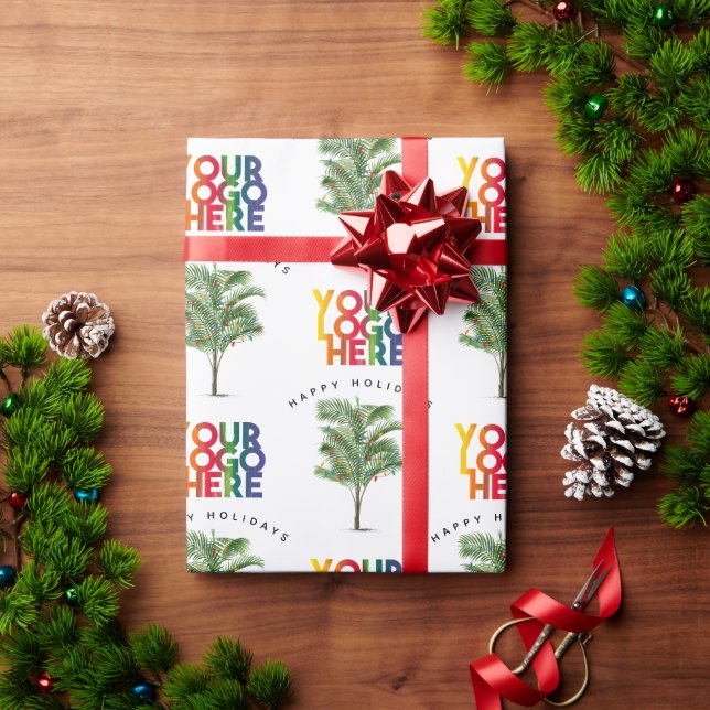 Papier Cadeau Palm Tree Business Logo Carte de Noël (Cadeau de vacances)