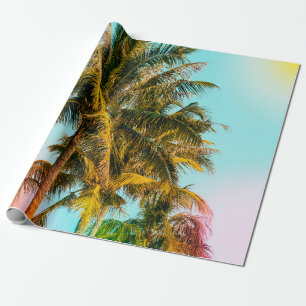 Papier Cadeau Palm tree - vintage effet style images et lumière