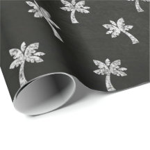 Palmier Noir Lignes Blanches Chalboard Élégant
