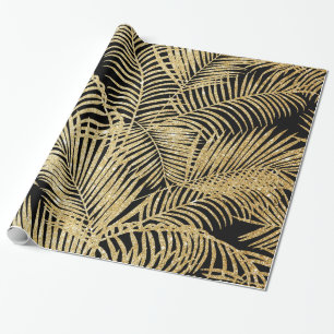 Papier Cadeau Palmier tropical de faux de parties scintillantes