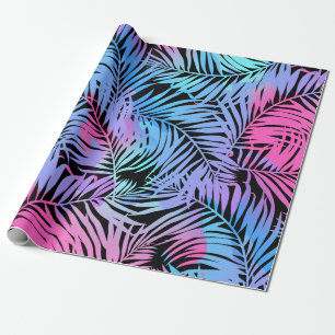 Papier Cadeau Palmiers de couleur tropicale