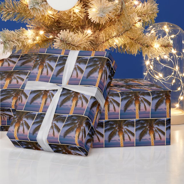 Papier Cadeau Palmiers de Noël (Vacances)