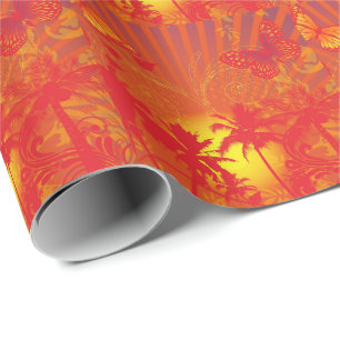 Papier Cadeau Palmiers du désert Oasis Design 