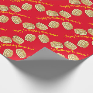 Papier Cadeau Pancake Anniversaire Fête Flapjack Cute Enfants