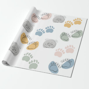Papier Cadeau Panda Cartoon Kids Baby Wrapy Papier