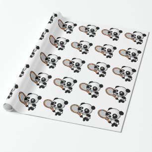 Papier Cadeau Panda de tennis