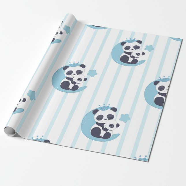 Papier Cadeau Panda Lover | La Vie Est Meilleure Avec Un Panda (Déroulé)