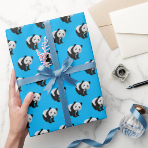 Papier Cadeau Panda Motif - couleur Arrière - plan changeable
