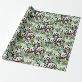 Papier Cadeau Pandas mignons et bambou
