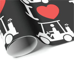 Papier Cadeau Panier de golf I Heart (Love)