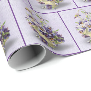 Papier Cadeau panier de sansy à l'ancienne sur oeillet