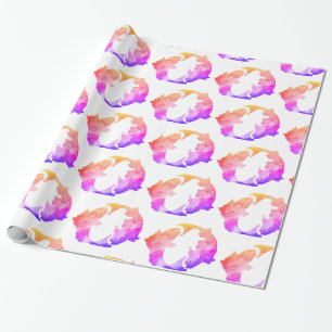 Papier Cadeau Panneau Astrologie Poissons Roses Poissons