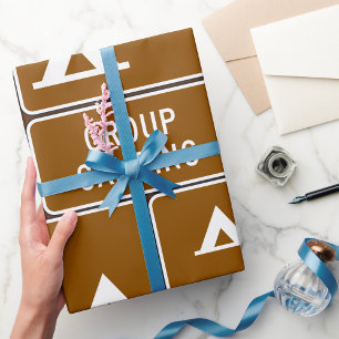 Papier Cadeau Panneau Camping de groupe