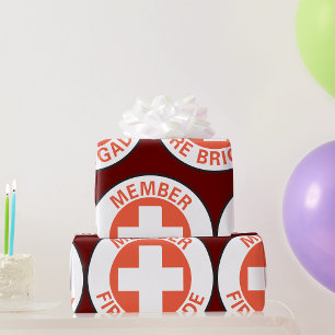 Papier Cadeau Panneau de brigade de pompiers membre Croix-Rouge