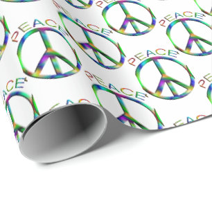 Papier Cadeau Panneau de paix Hippie Arc-en-ciel
