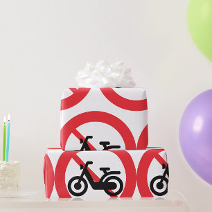 Papier Cadeau Panneau de signalisation "Interdiction aux motos"