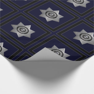 Papier Cadeau Panneau d'insigne en argent de l'agent correctionn