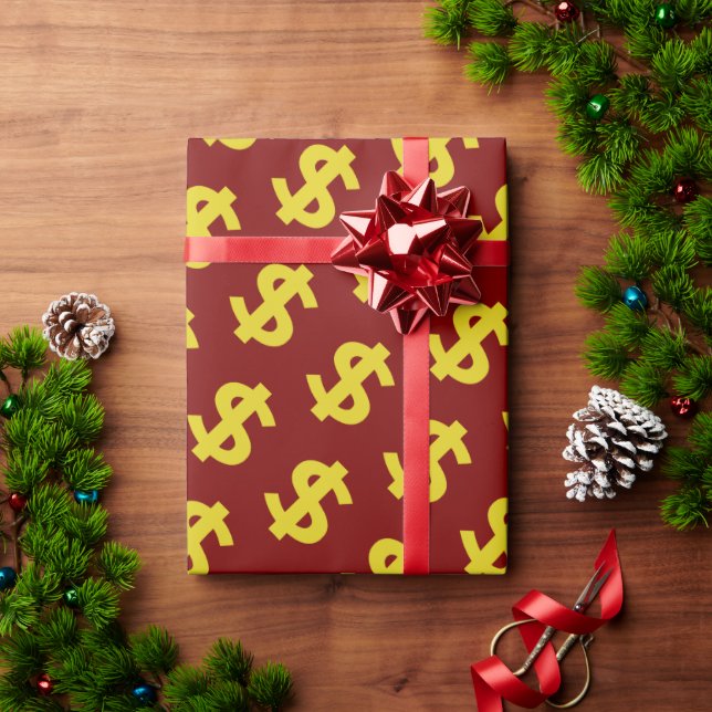 Papier Cadeau Panneau dollar (Cadeau de vacances)