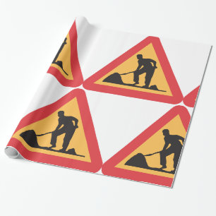 Papier Cadeau Panneau Travaux routiers