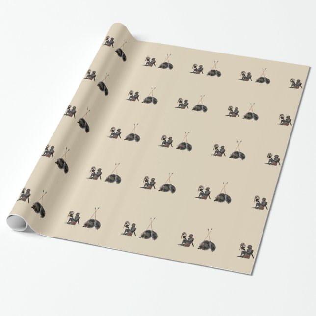 Papier Cadeau Panoplie - hoplite du grec ancien reposant le (Déroulé)