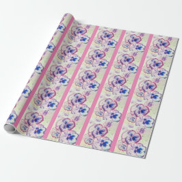 Papier Cadeau Pansies Pansy Fleur violet Rose floral