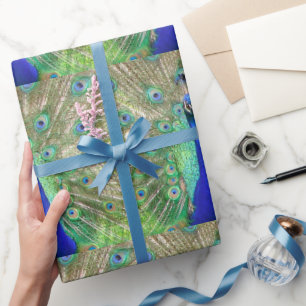 Papier Cadeau Paon bleu indien