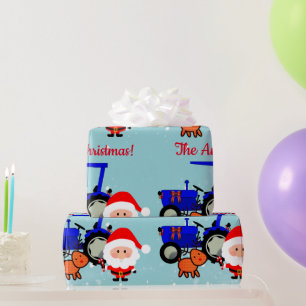 Papier Cadeau Pap d'enlèvement de Père Noël, rennes et tracte