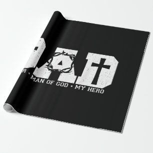 Papier Cadeau Papa bénit Croix chrétienne religieuse Papa