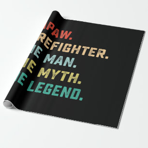 Papier Cadeau Papaw Pompier Homme Mythe Légende Papa Cadeaux